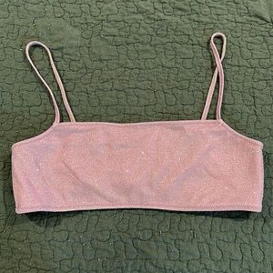 PacSun Pink GLITTER Bralette Bikini Top